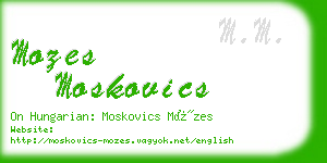 mozes moskovics business card